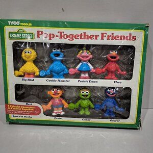 Vintage 1994 TYCO Sesame Street Pop-Together Friends Lot of 7 BERT MISSING